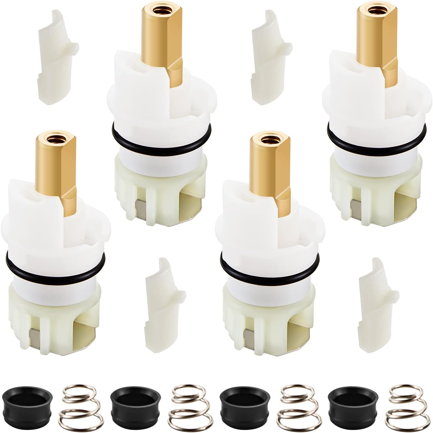 RP25513 faucet stem assembly Replacement Kit for two handle faucet repair kit Includes 1/4 Turn stop RP4993 Seats and Springs 4 Pack